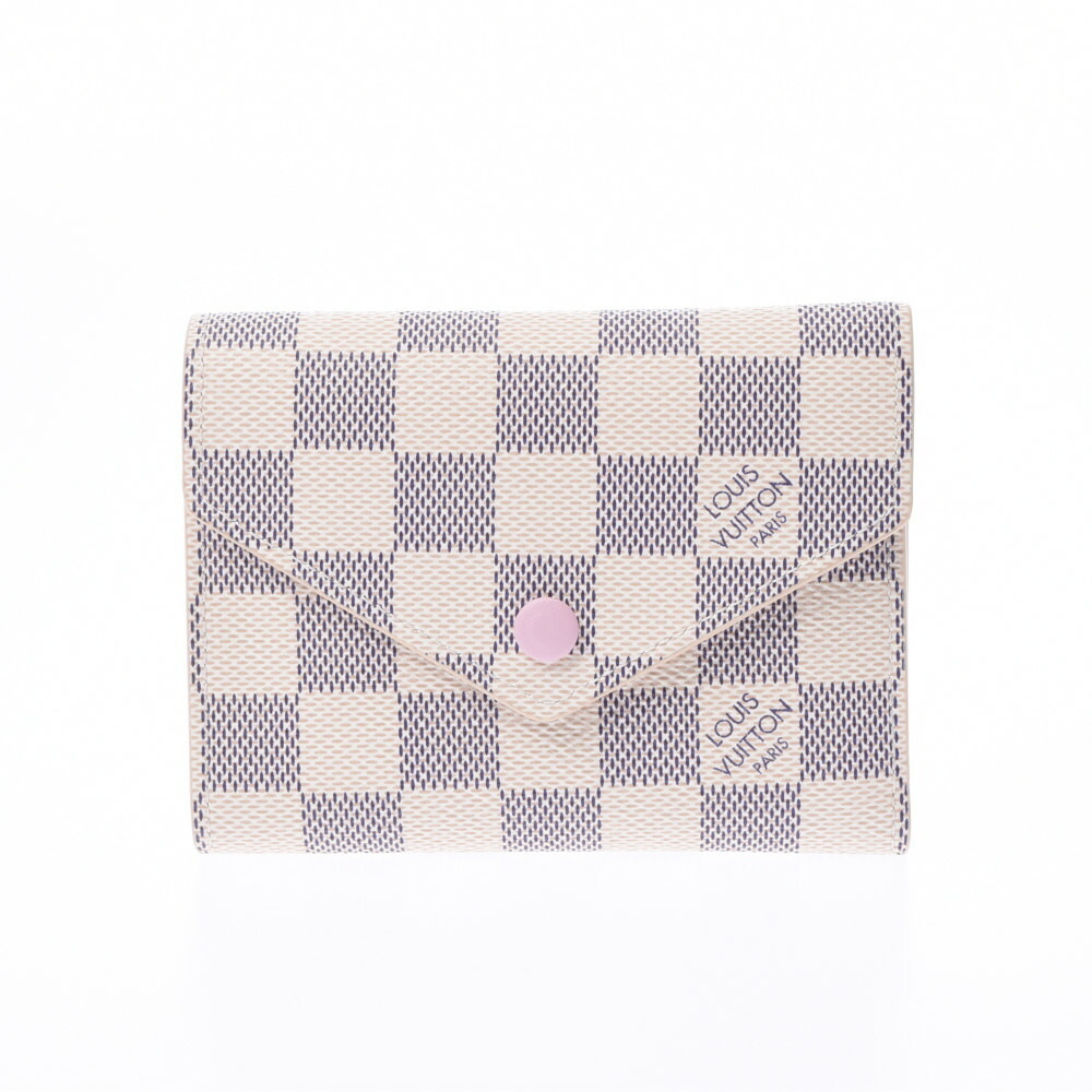 Louis Vuitton Azur White Portefeuille Wallet Victorine Pink Tri